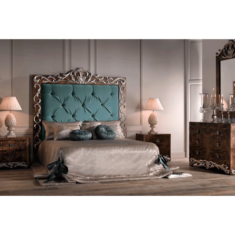 Alexandra - Leonor King Size with Pleated Buttons Bed in For 200 cm Mattress