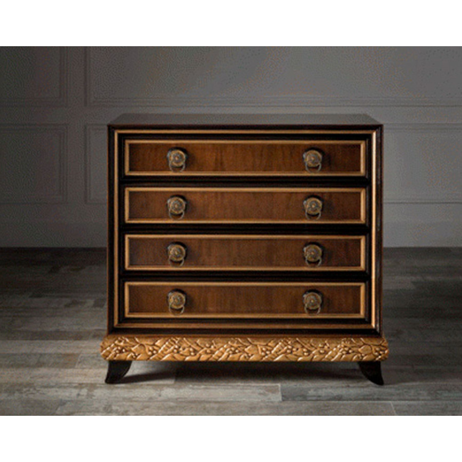 Alexandra - Randa Dresser in Walnut/Ebony/Gold
