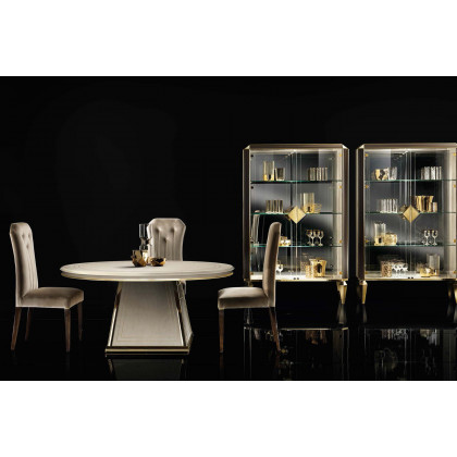 Arredoclassic Diamante Dining Chair - Beige/Brown/Gold, Cat. B