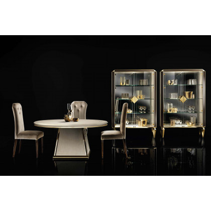 Arredoclassic Diamante Dining Chair - Beige/Brown/Gold, Cat. E