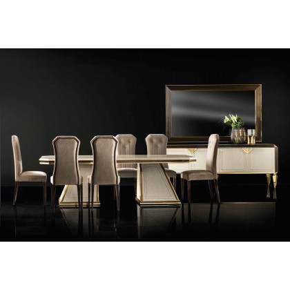 Arredoclassic Diamante Dining Chair - Beige/Brown/Gold, Cat. E