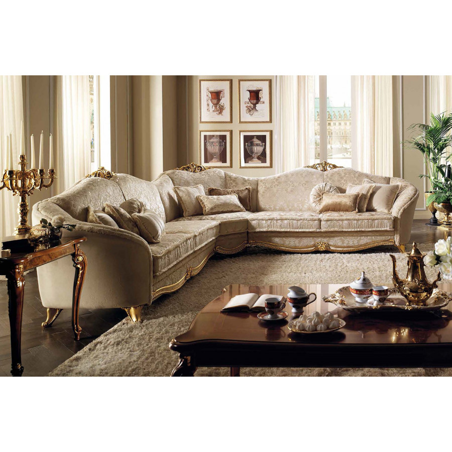 Arredoclassic Donatello Rectangular Pillow - White/Gold, Cat. A