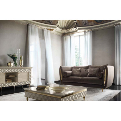 Arredoclassic Sipario Loveseat - Blue/Gold, Cat. E