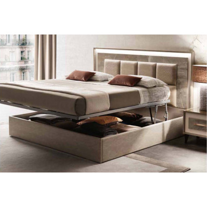 Arredoclassic Arredoambra Bed King Size With Upholstered HB - Light Beige/Brown/Gray, Cat. B