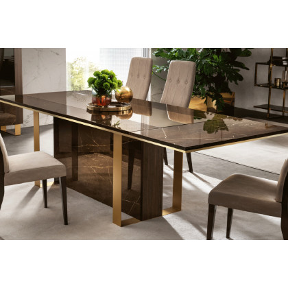 Arredoclassic Essenza Dining Rectangular Fix Table Top - Brown/Marble, 160 cm