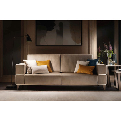 Arredoclassic Arredoambra 2 Seat Sofa - Light Beige/Brown, Cat. E