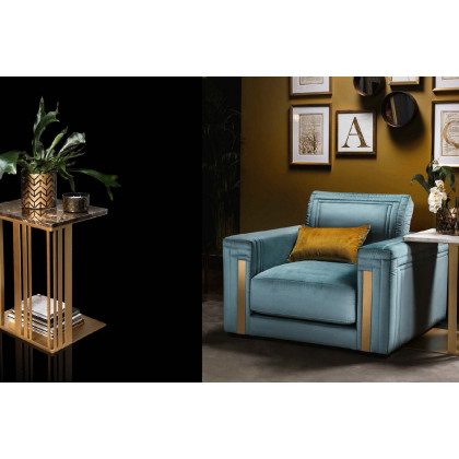 Arredoclassic Atmosfera Cushion - Blue/Gold, 40 x 40 cm