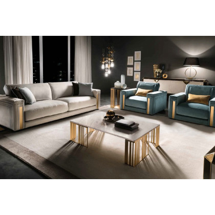 Arredoclassic Atmosfera Cushion - Blue/Gold, 40 x 40 cm