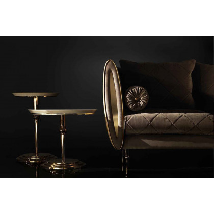 Arredoclassic Sipario End Table - Cream/Gold, D65 x H65 cm