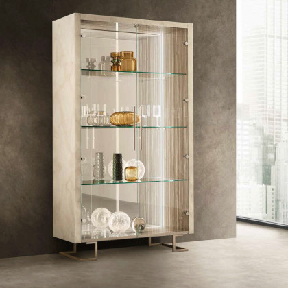 Arredoclassic - Luce Light 2 Doors Cabinet With Glass Shelves