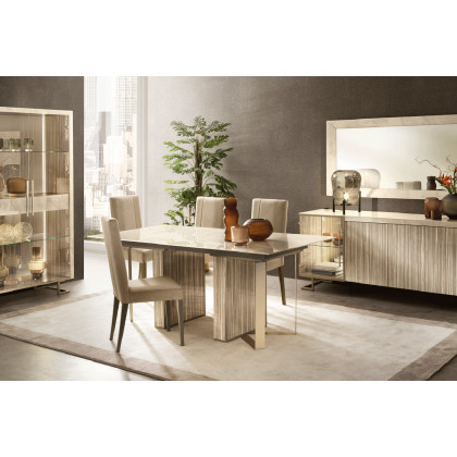 Arredoclassic Luce Light Dining Rectangular Fix Top Table - Light Beige, 200 x 115 cm