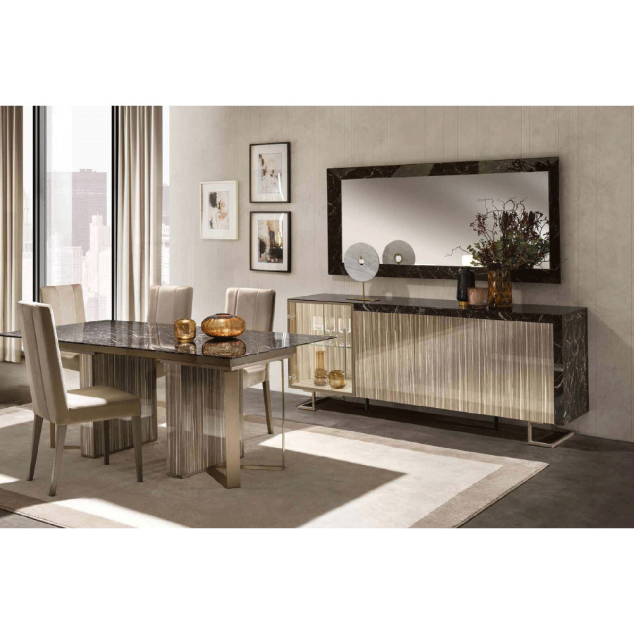 Arredoclassic - Luce Dark Rectangular Fix Top Table