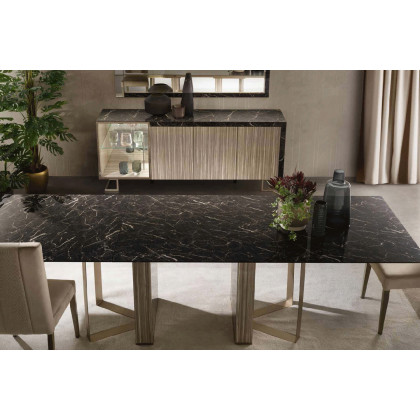 Arredoclassic - Luce Dark Rectangular Fix Top Table