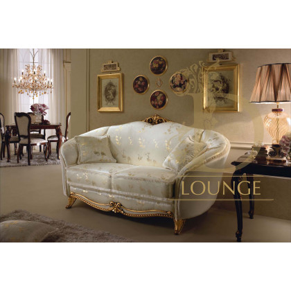 Arredoclassic Donatello Loveseat - White/Gold, Cat. C/G