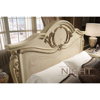 Arredoclassic Tiziano Bed Euro Queen Size - Cream/Gold