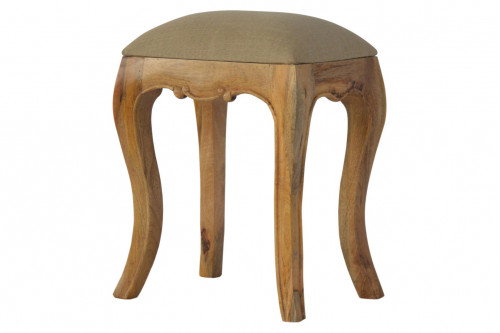 Artisan™ - French Style Stool with Mud Linen Seat Pad
