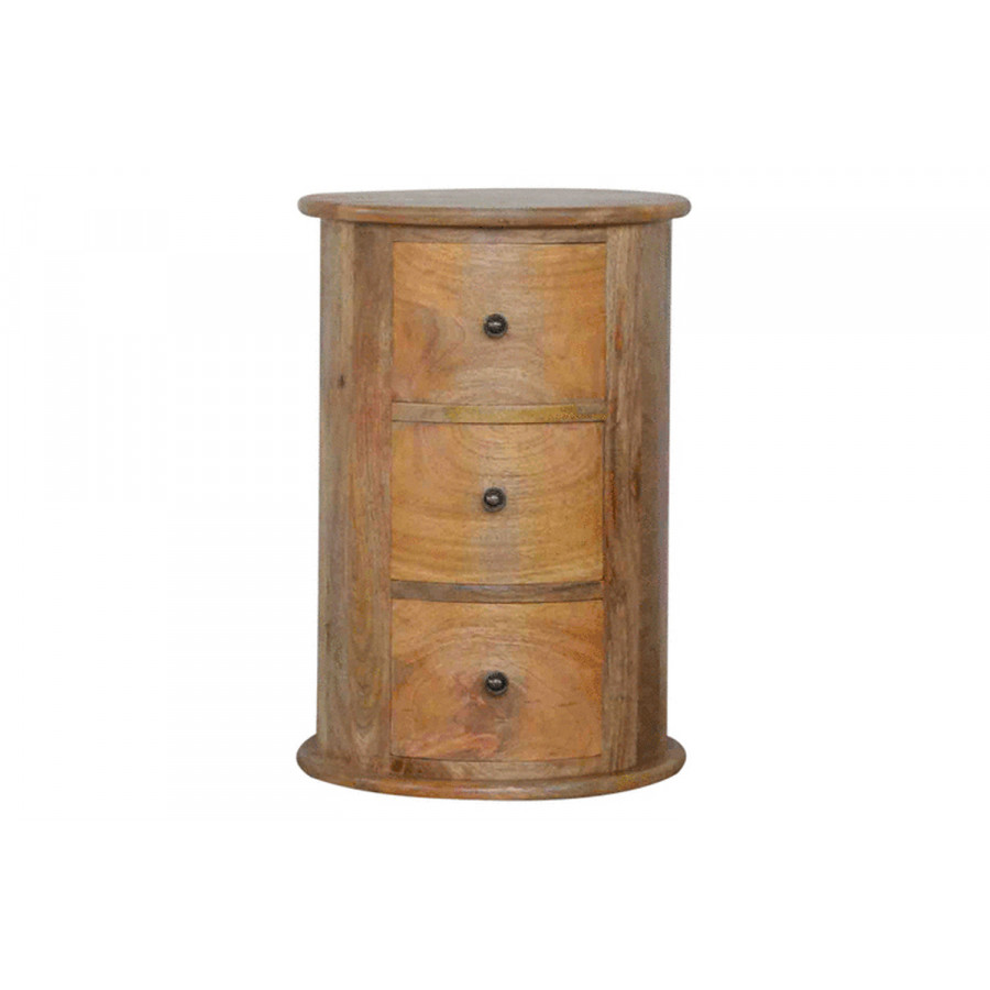 Artisan Drum Bedside - Oak-ish