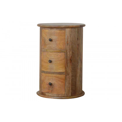 Artisan Drum Bedside - Oak-ish