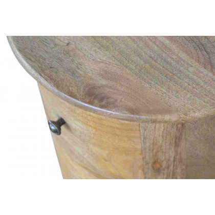Artisan Drum Bedside - Oak-ish