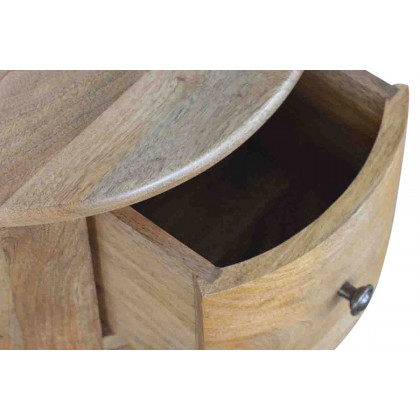 Artisan Drum Bedside - Oak-ish