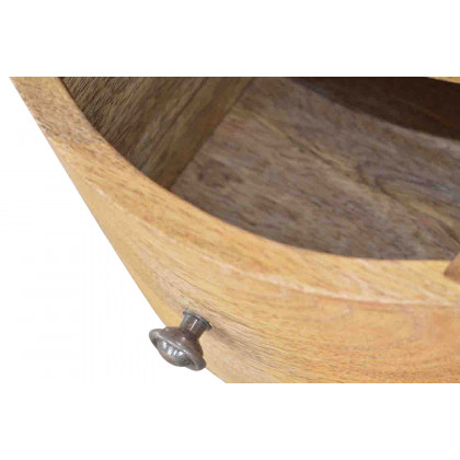 Artisan Drum Bedside - Oak-ish