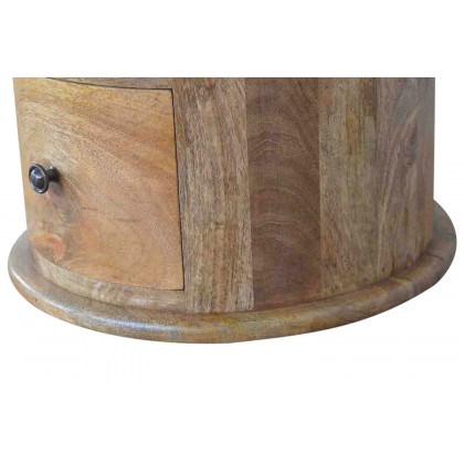 Artisan Drum Bedside - Oak-ish