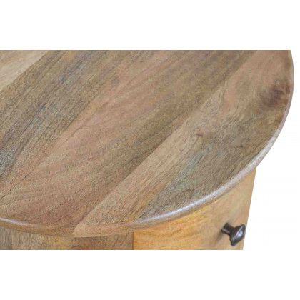 Artisan Drum Bedside - Oak-ish