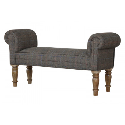 Artisan Bedroom Bench - Pewter, Multi Tweed