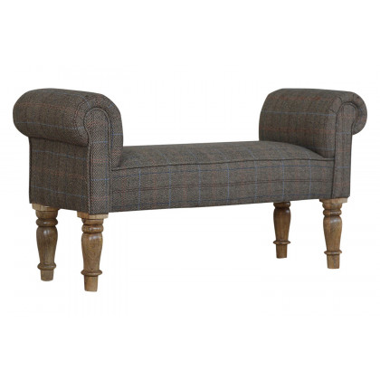 Artisan Bedroom Bench - Pewter, Multi Tweed