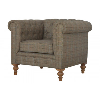 Artisan Chesterfield Armchair - Multi Tweed