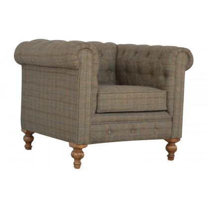 Artisan Chesterfield Armchair - Multi Tweed