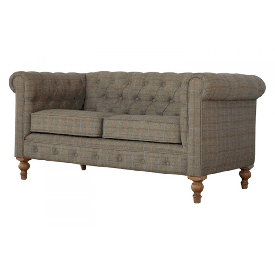 Artisan Chesterfield Sofa with 2 Seater - Gray, Multi Tweed