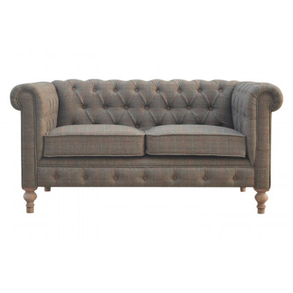 Artisan Chesterfield Sofa with 2 Seater - Gray, Multi Tweed