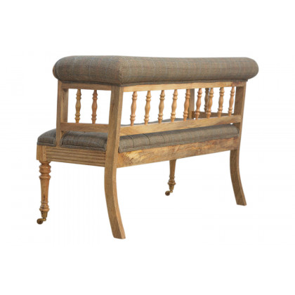 Artisan Deep Button Hallway Bench - Multi Tweed