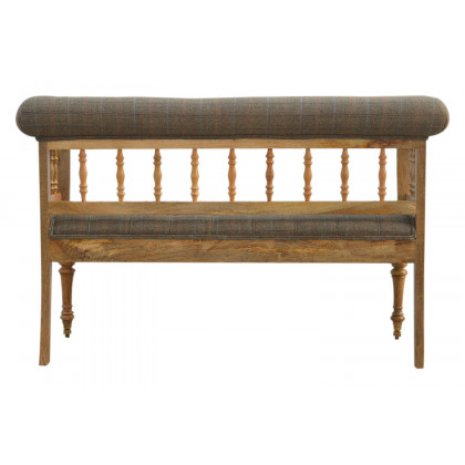 Artisan Deep Button Hallway Bench - Multi Tweed