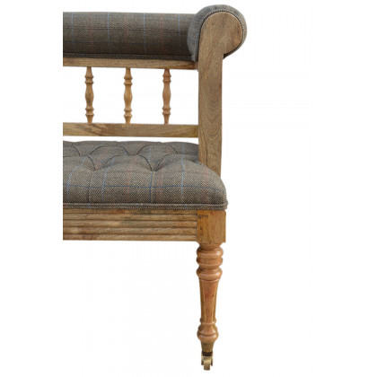 Artisan Deep Button Hallway Bench - Multi Tweed