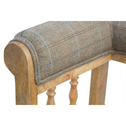 Artisan Deep Button Hallway Bench - Multi Tweed