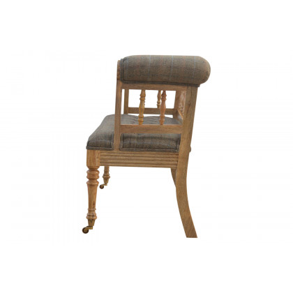 Artisan Deep Button Hallway Bench - Multi Tweed