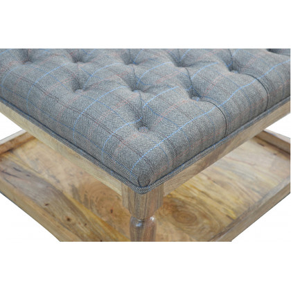 Artisan - Multi Tweed Footstool with Shelf