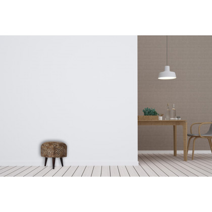 Artisan Nordic Style Footstool - Leopard, Velvet