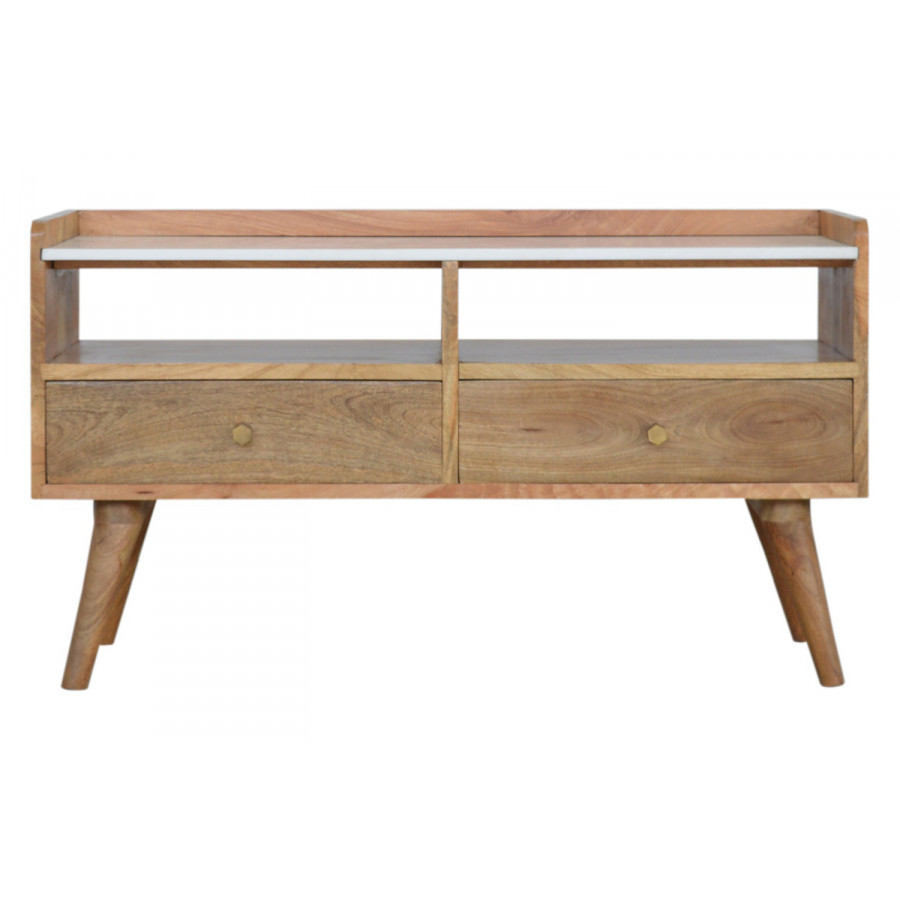 Artisan - White Marble Top Media Unit