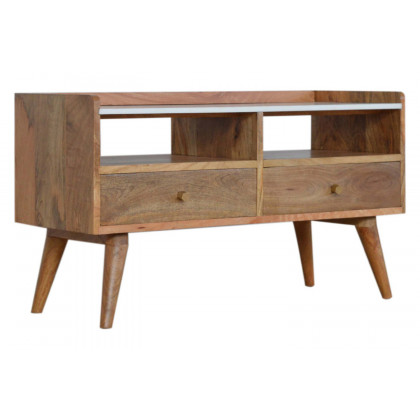 Artisan - White Marble Top Media Unit