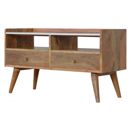 Artisan - White Marble Top Media Unit