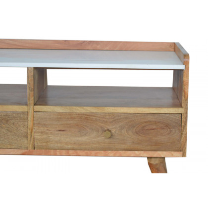 Artisan - White Marble Top Media Unit