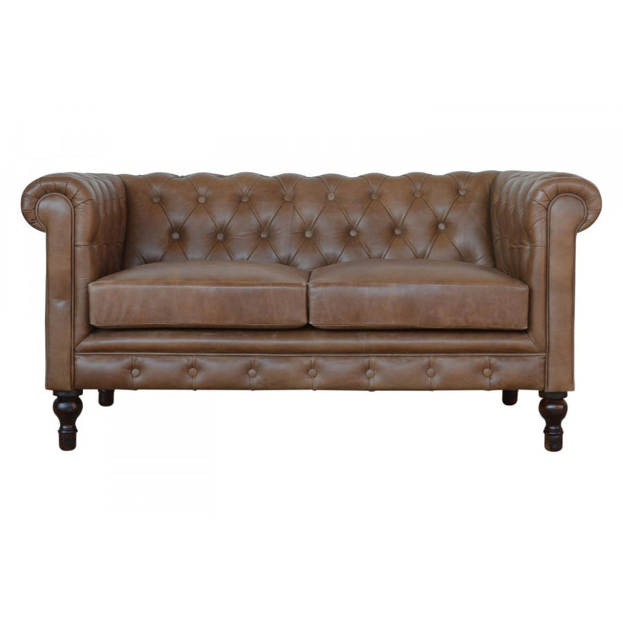 Artisan Chesterfield Sofa with 2 Seater - Brown, Leather