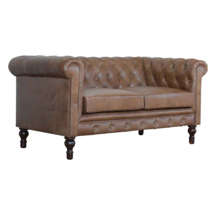 Artisan Chesterfield Sofa with 2 Seater - Brown, Leather