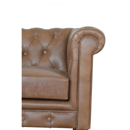 Artisan Chesterfield Sofa with 2 Seater - Brown, Leather