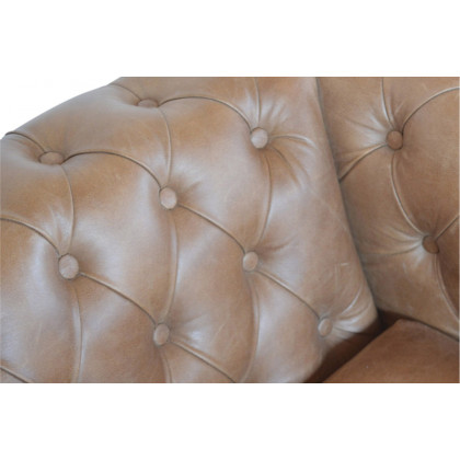 Artisan Chesterfield Sofa with 2 Seater - Brown, Leather