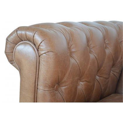 Artisan Chesterfield Sofa with 2 Seater - Brown, Leather