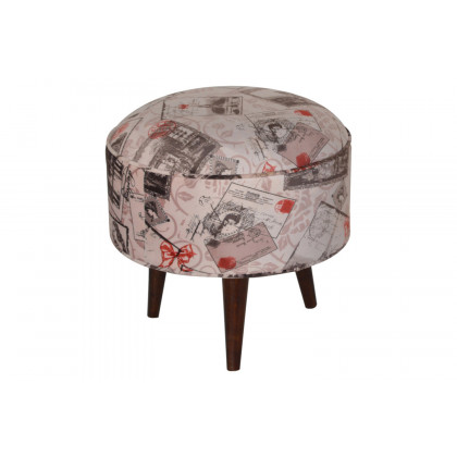 Artisan Nordic Style Footstool - Postcard, Velvet